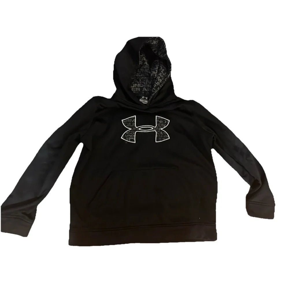 Under Armour Boys Hoodie Size YLG large black UA logo